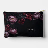 Pochette À Accessoires 3D Purple Red Peonies Black Background (Verso)
