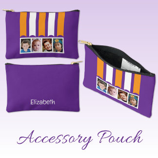 Pochette À Accessoires 4 photo add name white purple orange