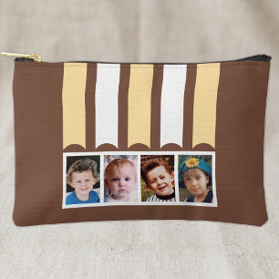 Pochette À Accessoires 4 photo ajouter nom blanc marron pêche