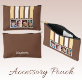 Pochette À Accessoires 4 photo ajouter nom blanc marron pêche