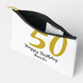 Pochette À Accessoires 50e anniversaire ajouter nom date année noire modè (Ouvrir)