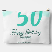 Pochette À Accessoires 50e anniversaire ajouter nom date année vert paste (Verso)
