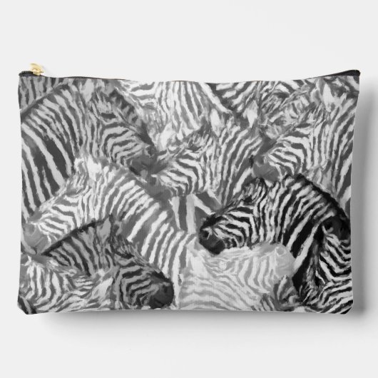 Pochette À Accessoires Abstract Black and White Zebra Pattern (Recto)