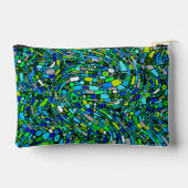 Pochette À Accessoires Abstract Design Blue Green Waves Shapes (Verso)