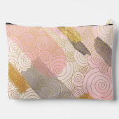 Pochette À Accessoires Abstract Gold Stripes and Pink Swirls Personalised (Verso)