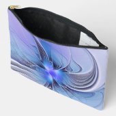 Pochette À Accessoires Abstract Modern Fractal Art Lavender Blue (Ouvrir)