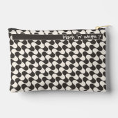 Pochette À Accessoires Abstract Waves Black and White with Text (Verso)