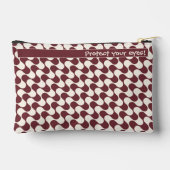Pochette À Accessoires Abstract Waves Red and White with Text (Verso)