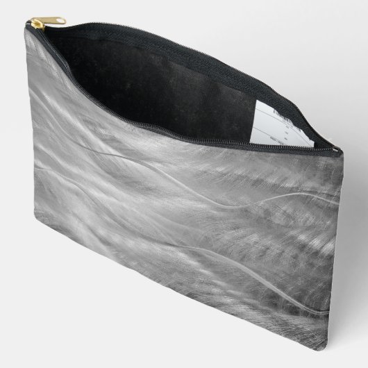 Pochette À Accessoires Abstrait en acier brossé (Ouvrir)