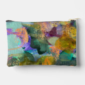 Pochette À Accessoires Abstrait floral vert et violet (Verso)