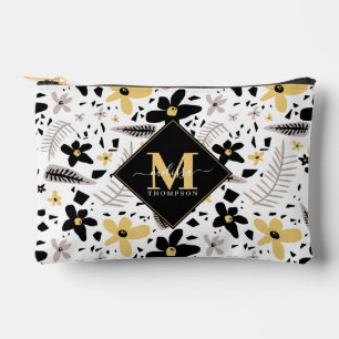 Pochette À Accessoires Abstrait Gris jaune noir gris sans joint motif flo