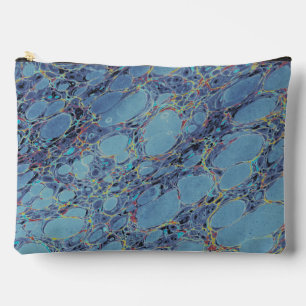 Pochette À Accessoires Abstrait Marbré Bleu