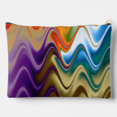 Pochette À Accessoires Abstrait Multicolore Ondulé Grand (Verso)