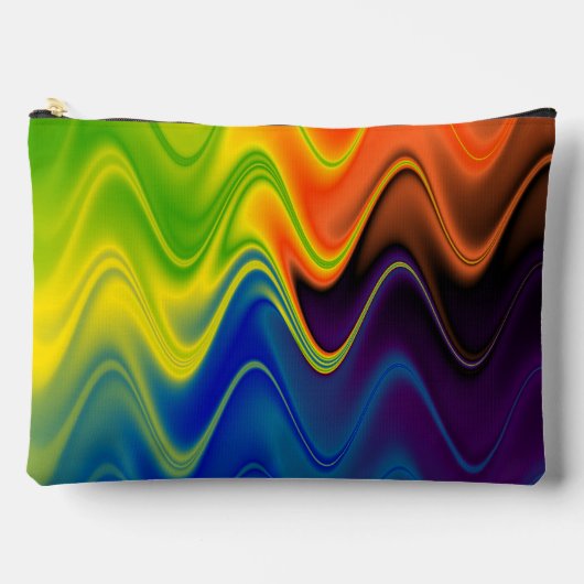 Pochette À Accessoires Abstrait Multicolore Ondulé Grand (Recto)