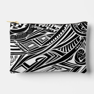 Pochette À Accessoires Abstrait tribal noir et blanc