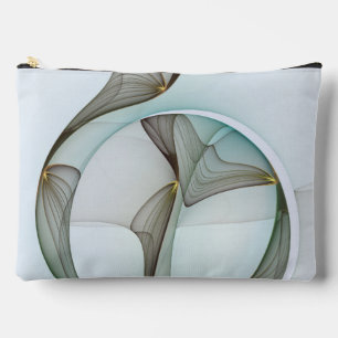 Pochette À Accessoires Abstrait Turquoise Brown Gold Elegance