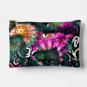 Pochette À Accessoires Abstrait Whimsical Galloping Horse Floral Rose