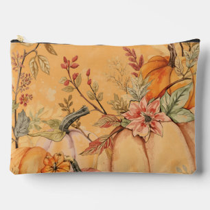 Pochette À Accessoires Action de grâce, Motif de récolte de citrouilles m