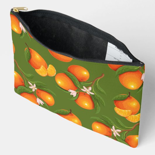Pochette À Accessoires Actualisation des grands Motifs Oranges (Ouvrir)