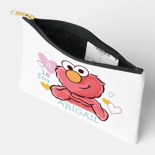 Pochette À Accessoires Adorable Elmo | Ajoutez Votre Propre Nom (Ouvrir)