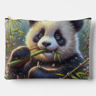 Pochette À Accessoires Adorable Ours De Panda Mangeant Bambou