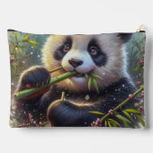 Pochette À Accessoires Adorable Ours De Panda Mangeant Bambou (Verso)