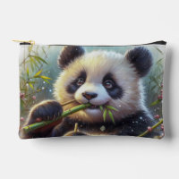 Adorable Ours De Panda Mangeant Bambou