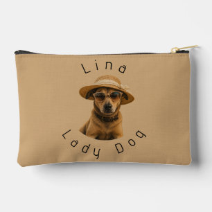 Pochette À Accessoires Affiche Rétro de Plage avec Image et Texte Personn