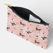 Pochette À Accessoires Afro Unicorn Coeur et Star Motif rose (Ouvrir)