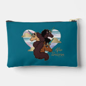 Pochette À Accessoires Afro Unicorn Trio Coeur Design (Verso)