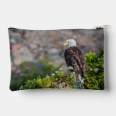 Pochette À Accessoires Aigle bald assis sur le rocher (Verso)