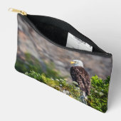 Pochette À Accessoires Aigle bald assis sur le rocher (Ouvrir)