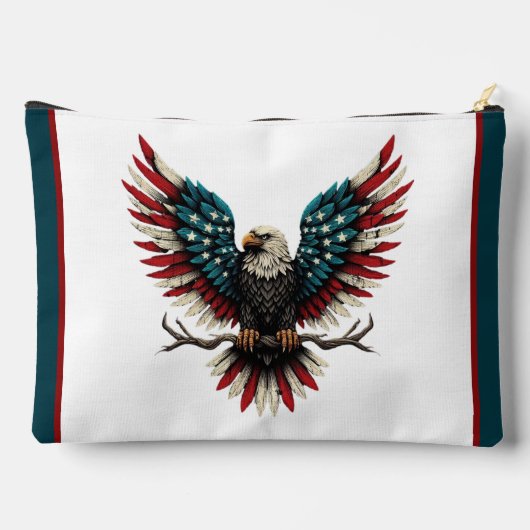 Pochette À Accessoires Aigle rustique patriotique américain/américain cha (Verso)