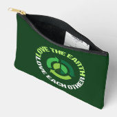 Pochette À Accessoires Aimer la Terre Conscience De l'environnement Vert (Ouvrir)