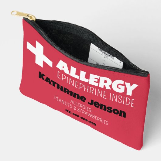 Pochette À Accessoires Alerte d'allergie Epinephrine à l'intérieur d'une (Ouvrir)
