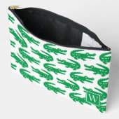 Pochette À Accessoires Alligator Prépa - Monogramme Vert & Blanc (Ouvrir)