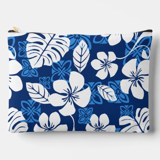 POCHETTE À ACCESSOIRES ALOHA VENDREDI MOTIF EN BLEU (Recto)