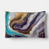 Pochette À Accessoires Améthyste et Turquoise Abstrait (Recto)