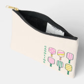 Pochette À Accessoires Amoureux de Pickleball Rétro Rose Vert Personnalis (Ouvrir)