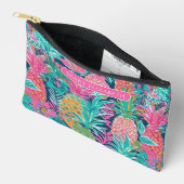Pochette À Accessoires Ananas rose et vert Preppy Personnalisé (Ouvrir)