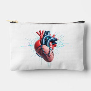 Pochette À Accessoires Anatomical Heart with EKG – Medical Art Design