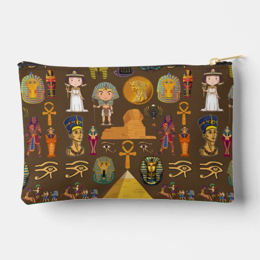 Pochette À Accessoires Ancient Egyptian Hieroglyphic -Pattern Symbol  (Verso)