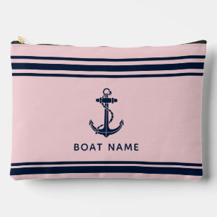 Pochette À Accessoires Ancre de bateau nautique et nom personnalisé
