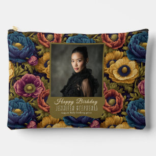 Pochette À Accessoires Anémones Vertes Fleur Femme Anniversaire Unique