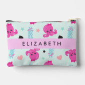 Pochette À Accessoires Animaux de mer, poulpe, méduse, Coeurs, Votre nom (Verso)