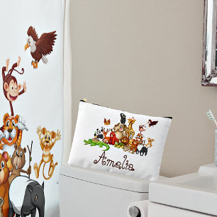 Pochette À Accessoires Animaux personnalisés pour enfants 