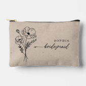 Pochette À Accessoires Août Mois de naissance Fleur Épouse personnalisée (Recto)