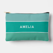 Pochette À Accessoires Aqua vert rayure varsity monogramme (Recto)