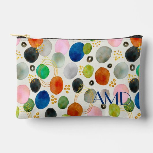 Pochette À Accessoires Aquarelle Abstraite Parties scintillant or Art + M (Recto)