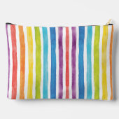 Pochette À Accessoires Aquarelle arc-en-ciel Rayures monographiques Perso (Verso)